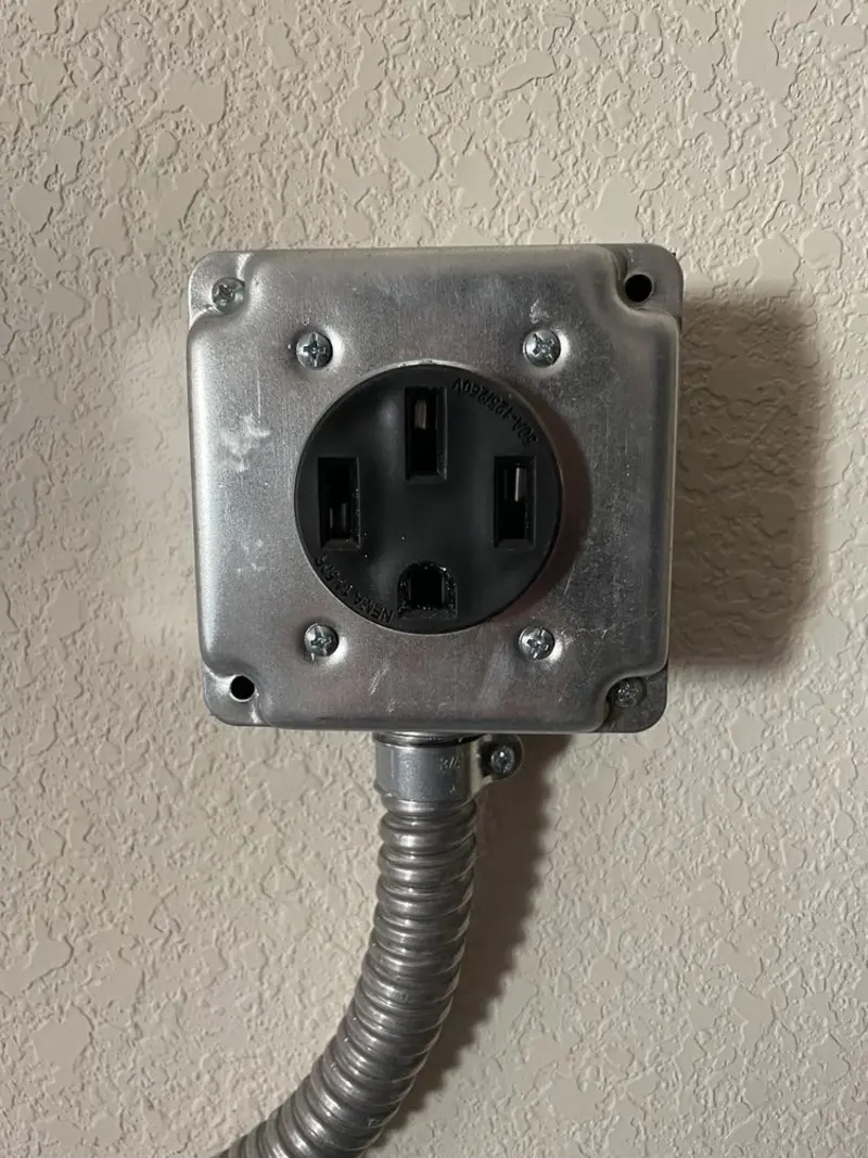 NEMA 14-50 outlet installed for Electrical Panel Upgrade in Crestline